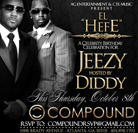 jeezy celebrity birthday party hosted by diddy compound thurs oct diddy birthday flyer