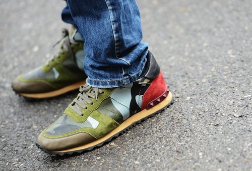 Valentino camouflage-print leather and suede sneakers Valentino camouflage-print leather and suede sneakers