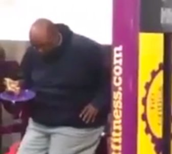 really breh fat guy eating pizza while working out at planet