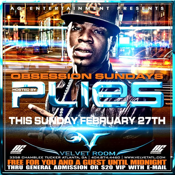 Plies hosting Velvet Room Sunday February 27th – Atlnightspots