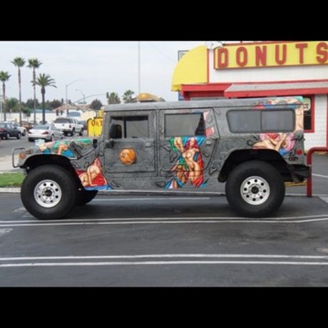 Dennis Rodman Stunts In His Crazy Looking Custom Hummer.