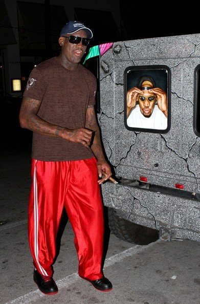 Dennis Rodman Stunts In His Crazy Looking Custom Hummer.