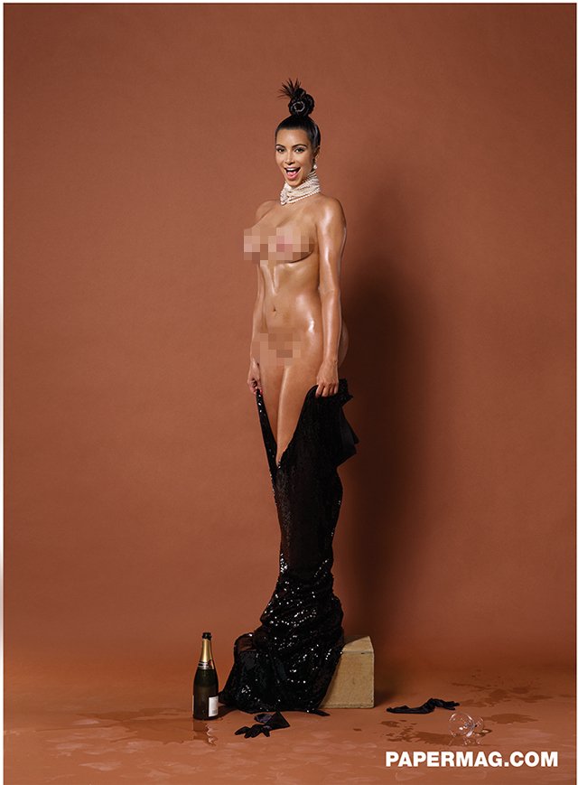 Kim Kardashian Is Completely Full Frontal Naked In That Paper